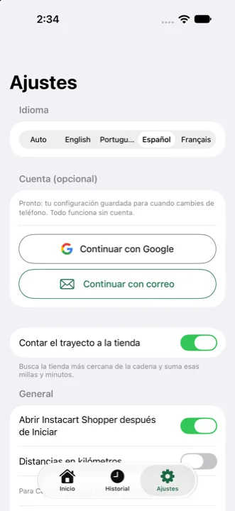 Ajustes con los mínimos por hora, por milla, por artículo y por batch